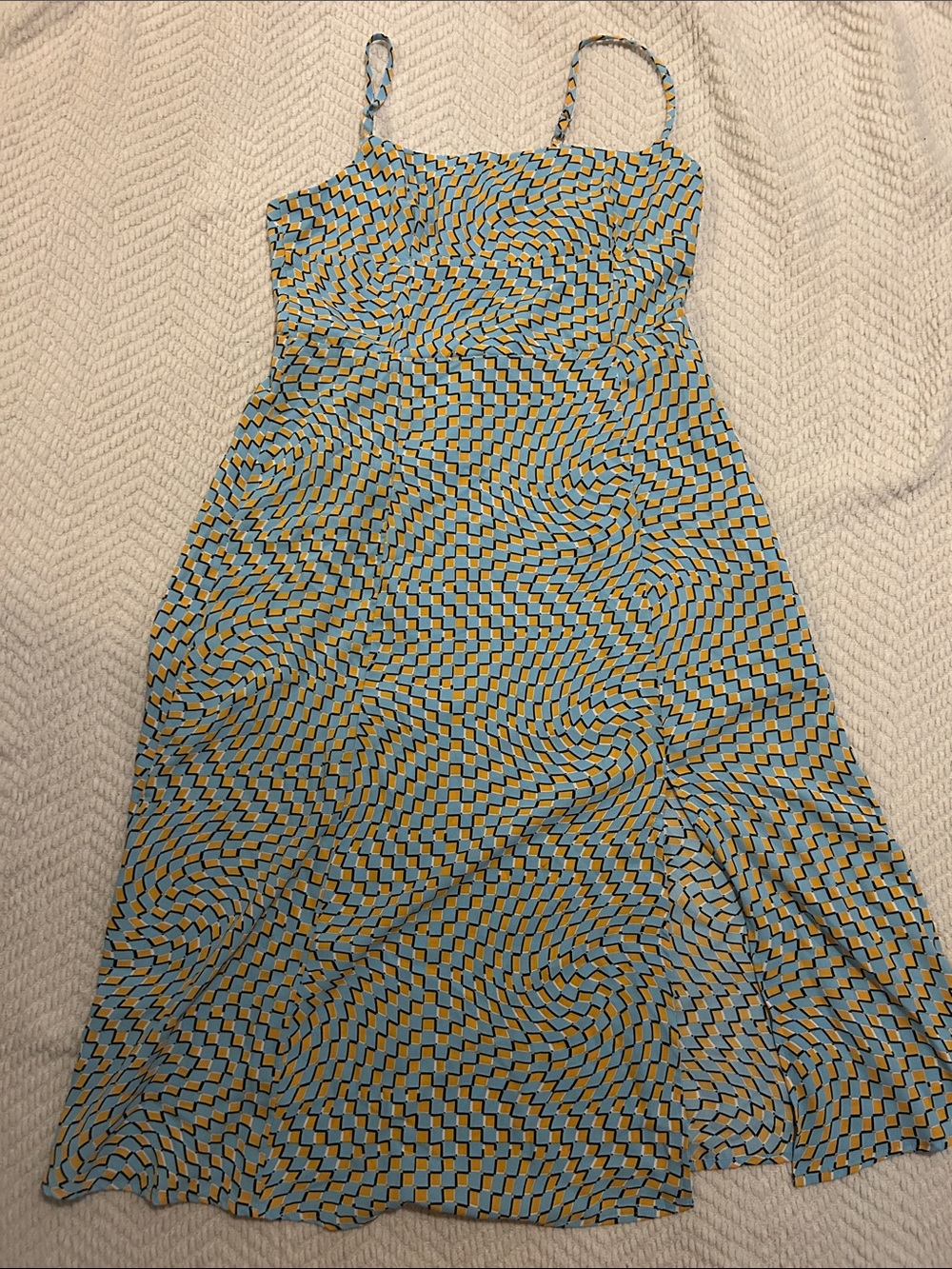 Commense Psychedelic Square Neck Midi Dress